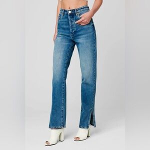 Blank NYC The Lexington Slim Straight Split Leg High Rise Jeans